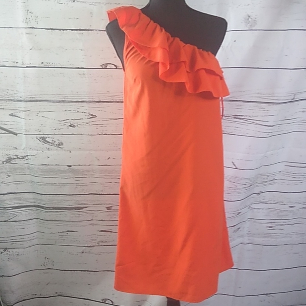 Banana Republic One-Shoulder Orange Dress